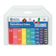 Load image into Gallery viewer, Fraction Tower Equivalency Cubes are interlocking cubes that teach Math's concepts in an exciting new way.  The colour coded cubes make it a lot easier and fun for little ones to learn through play.  Perfect for ages 6 and above