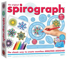 Load image into Gallery viewer, Since it was introduced in 1965, Spirograph has made in possible for aspiring artists of all ages to create beautifully intricate designs.  Originally developed as a drafting tool by a mechanical engineer named Denys Fisher, the distinctive wheels and rings of Spirograph cleverly combine the principles of art and mathematics in a way that has inspired and delighted generations.
