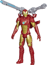 Load image into Gallery viewer, Iron Man figure brought to you by Hasbro, inspired by Marvel Comics, will be igniting children's imaginations with this classic Avengers action hero, when kids connect the Titan Hero Blast Gear launcher to this figure’s back port, they can launch projectiles!