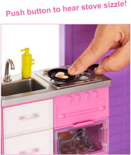 Load image into Gallery viewer, The Barbie Dreamhouse is quite literally every little girls dream! with 3 floors, 8 rooms, fully furnished, with 70 + accessories.  The Dreamhouse has an outdoor area, a rooftop pool with a slide, a working lift big enough for 4 Barbie's.