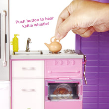 Load image into Gallery viewer, The Barbie Dreamhouse is quite literally every little girls dream! with 3 floors, 8 rooms, fully furnished, with 70 + accessories.  The Dreamhouse has an outdoor area, a rooftop pool with a slide, a working lift big enough for 4 Barbie's.