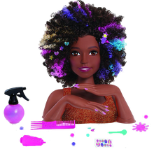Load image into Gallery viewer, The Barbie Rainbow Deluxe Styling Head is great for every little one that loves to style hair and maybe even want to become a stylist themselves one day!