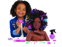 Load image into Gallery viewer, The Barbie Rainbow Deluxe Styling Head is great for every little one that loves to style hair and maybe even want to become a stylist themselves one day!