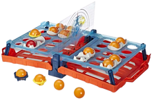Load image into Gallery viewer, Bounce 'em in to sink and win! The Battleship Shots game presents a ball-tossing twist to Battleship game play. It's head-to-head competition, strategy, and excitement as players get on their feet and bounce or toss their balls over the divider to land them inside their opponent's ships! Players can amp up the suspense when they go for an immediate win by getting the red ball into their opponent's life raft. No ship is safe in this game of stealth and suspense, so position ships strategically to survive an