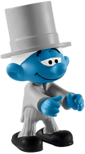 Load image into Gallery viewer, The Schleich® figurines are all modelled in finest detail and encourage children to play and learn at the same time. The Smurf groom is very happy, because he's getting married today in his top hat and tails.