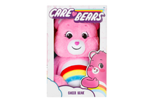 Load image into Gallery viewer, Cheer Bear is a very happy, bright pink care bear who helps others see the bright side of life.  She will sometimes even do a cheer to help make someone happier! Each bear comes with a specail care coin to collect & share! Each coin includes a way to share your care by showing others how much you care out loud! Say! Show it! Share it!