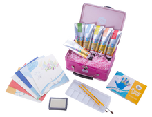Load image into Gallery viewer, Children’s Finger Paint Kit (Pink) Ideal for boys or girls, this wonderful set will get imaginations running wild and creative juices flowing, your little artist can create some artwork that will be kept forever, so get your fridge doors ready!
