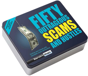 This amazing set includes everything you need to confuse your friends with fifty outrageous scams and hustles!
