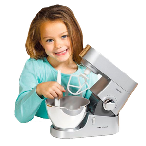 Little ones love to copy Mummy and Daddy and help out in the kitchen.  Now your child can feel exactly like a grown-up with this fantastic realistic Kenwood Mixer.  They can have some real baking fun with this working Kenwood Mixer, recipe book and spatula.  Let's lift up the arm and insert the "K" beater or whisk to combine ingredients for pancakes, omelettes or cakes.  Let's use the hand lever, or one of the 2 battery-operated speeds to mix-up tasty treats in the kitchen, anytime! 