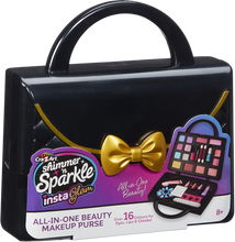 Load image into Gallery viewer, Every little girl loves to watch mummy do her make-up, and if he gets to use some of mummy's make-up then even better, well now your little one can use her own make-up from her very own make-up bag, it's perfect to use as a handbag that your daughter can take with her and pretend to be grown up.  You and your little girl can have a pamper night together doing beautiful sparkly make-up and nails, with over 16 colours for eyes, lips and cheeks.