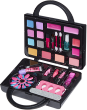 Load image into Gallery viewer, Every little girl loves to watch mummy do her make-up, and if he gets to use some of mummy's make-up then even better, well now your little one can use her own make-up from her very own make-up bag, it's perfect to use as a handbag that your daughter can take with her and pretend to be grown up.  You and your little girl can have a pamper night together doing beautiful sparkly make-up and nails, with over 16 colours for eyes, lips and cheeks.
