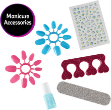 Load image into Gallery viewer, Every little girl loves to watch mummy do her make-up, and if he gets to use some of mummy's make-up then even better, well now your little one can use her own make-up from her very own make-up bag, it's perfect to use as a handbag that your daughter can take with her and pretend to be grown up.  You and your little girl can have a pamper night together doing beautiful sparkly make-up and nails, with over 16 colours for eyes, lips and cheeks.