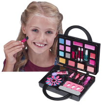 Load image into Gallery viewer, Every little girl loves to watch mummy do her make-up, and if he gets to use some of mummy&#39;s make-up then even better, well now your little one can use her own make-up from her very own make-up bag, it&#39;s perfect to use as a handbag that your daughter can take with her and pretend to be grown up.  You and your little girl can have a pamper night together doing beautiful sparkly make-up and nails, with over 16 colours for eyes, lips and cheeks.
