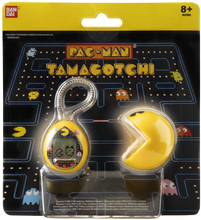 Load image into Gallery viewer, Tamagotchi - the Original Virtual Reality Pet in a Nano Pac-Man version. Feed it, play with it, check on its health. Raise your Tamagotchi from egg to adult and see which character you get - it all depends on how you take care of your pet. Includes two Pac-Man mini games. Includes a soft Pacman case for your tamagotchi.