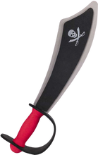 Load image into Gallery viewer, Become a pirate, with the iconic foam cutlass, great for kids to play with and not get hurt, ideal for boys or girls, this fantastic sword comes complete wit skull and cross 'sword' logo on the 'blade'.  Watch your little ones have the time of their lives pretending to be pirates indoors or outdoors.
