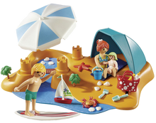Load image into Gallery viewer, Playmobil Fun at the beach is great for boy and girls, your little one can pretend to be on a beach on a sunny day, playing in the sand and in the sea!