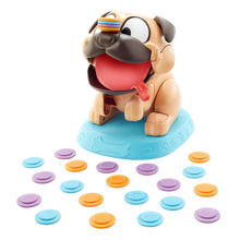 Load image into Gallery viewer, Great for dog lovers! this game will have you and you little ones laughing their heads off as you pick a treat, stack it on his nose, press his paw, then if the pug eats, you win the treats! Its the simple game your little ones will love to play with their friends and family.