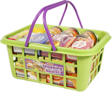 Load image into Gallery viewer, Let's play shops! Children can pick up branded items from the shelves, such as Mr Kipling, Baxters and Birds Eye, then put the items in their basket, pretend to take to a till and pay ready to make dinner at home.  Every child loves to copy what their parents do and this is the perfect item to role play with.