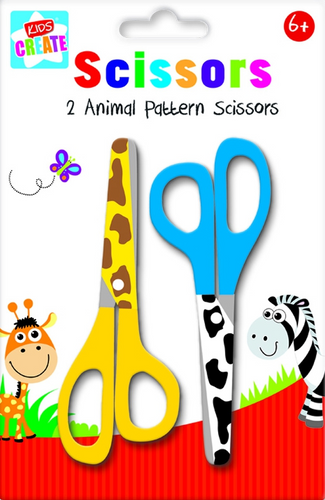 Is your child into arts & crafts? Then he/she will love this pack of scissors, each pack comes with 2 pairs of scissors, each with a different animal print, one has giraffe print and the other is a very bold black and white zebra print, these scissors are ideal for you little ones to get creative with, they will be able to cut through card and paper and make some wonderful creations for friends and family, great for use as a rainy day activity.