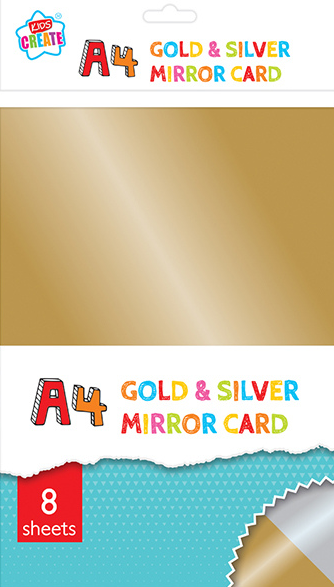 Is your child into arts & crafts? Then he/she will love this gold & silver mirror card pack, imagine the artwork your little one will be able to create with this stunning gold & silver mirror card, great for use as a rainy day activity, they will enjoy folding and cutting this fantastic card.