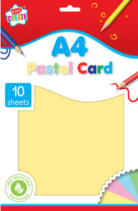 Is your child into arts & crafts? Then he/she will love this 10 pack of A4 pastel coloured card, they will be able to create all different kinds of pastel coloured art work with this card, that they can cut, draw on and fold into any shape they please, great for using on a rainy day.