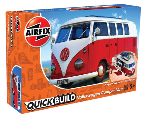Enjoy the nostalgia of this Airfix QUICK BUILD VW Camper Van brought to you by Hornby Hobbies, this vintage classic model kit will create hours of fun, an exciting simple, snap together model suitable as an introduction to modelling for kids or as a bit of construction fun for the more experienced modeller.  