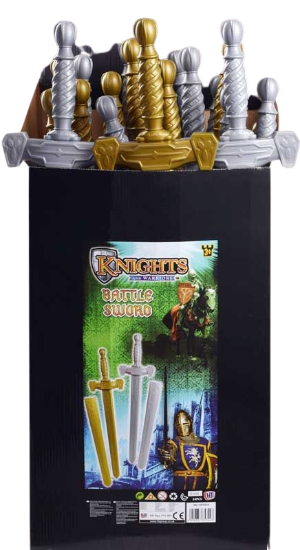 With the Knights and Warriors Battle Sword children can imagine that they are brave warriors, mighty kings and queens from legends and charge into battle to defeat their enemies. The sword is made out of smooth, light-weight plastic. Comes in either gold or silver, colour will be picked at random.  