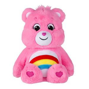 Cheer Bear is a very happy, bright pink care bear who helps others see the bright side of life.  She will sometimes even do a cheer to help make someone happier! Each bear comes with a specail care coin to collect & share! Each coin includes a way to share your care by showing others how much you care out loud! Say! Show it! Share it!