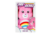 Load image into Gallery viewer, Cheer Bear is a very happy, bright pink care bear who helps others see the bright side of life.  She will sometimes even do a cheer to help make someone happier! Each bear comes with a specail care coin to collect &amp; share! Each coin includes a way to share your care by showing others how much you care out loud! Say! Show it! Share it!
