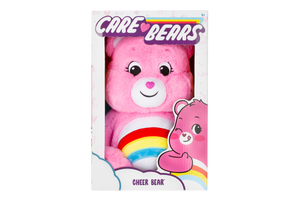 Cheer Bear is a very happy, bright pink care bear who helps others see the bright side of life.  She will sometimes even do a cheer to help make someone happier! Each bear comes with a specail care coin to collect & share! Each coin includes a way to share your care by showing others how much you care out loud! Say! Show it! Share it!