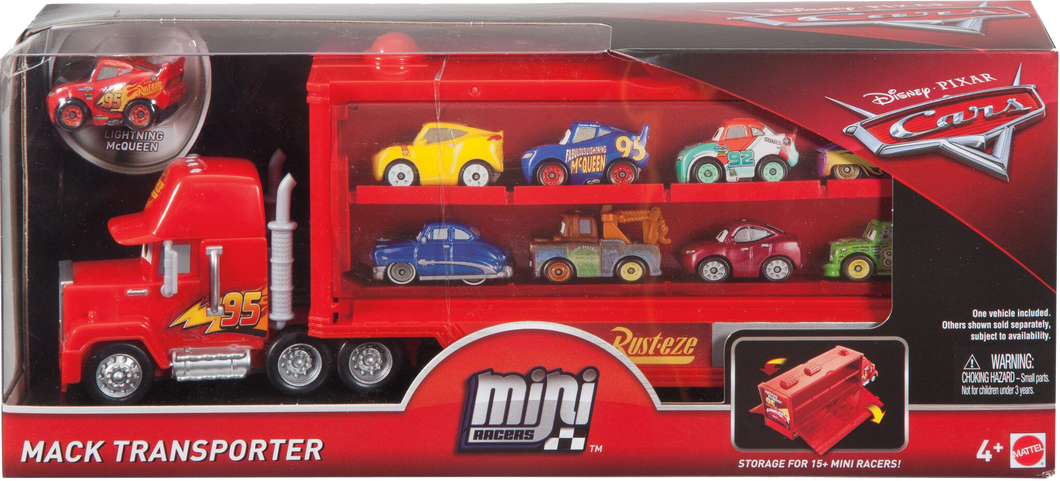 For every child that loves the Disney Pixar movie cars, they will love the Cars Mini Mack Truck Transporter, comes complete with one Lightening McQueen mini car, little ones can pretend to be Mack the truck transporting cars across the freeway, losing themselves in their imagination.