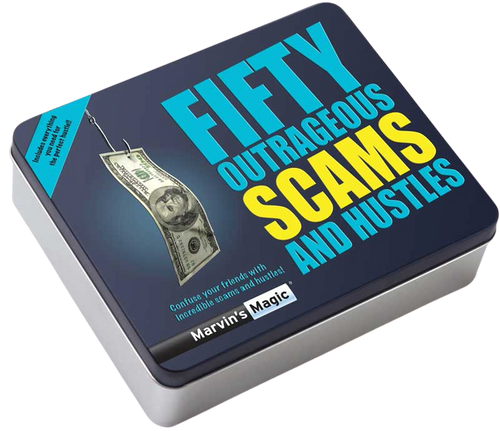 This amazing set includes everything you need to confuse your friends with fifty outrageous scams and hustles!