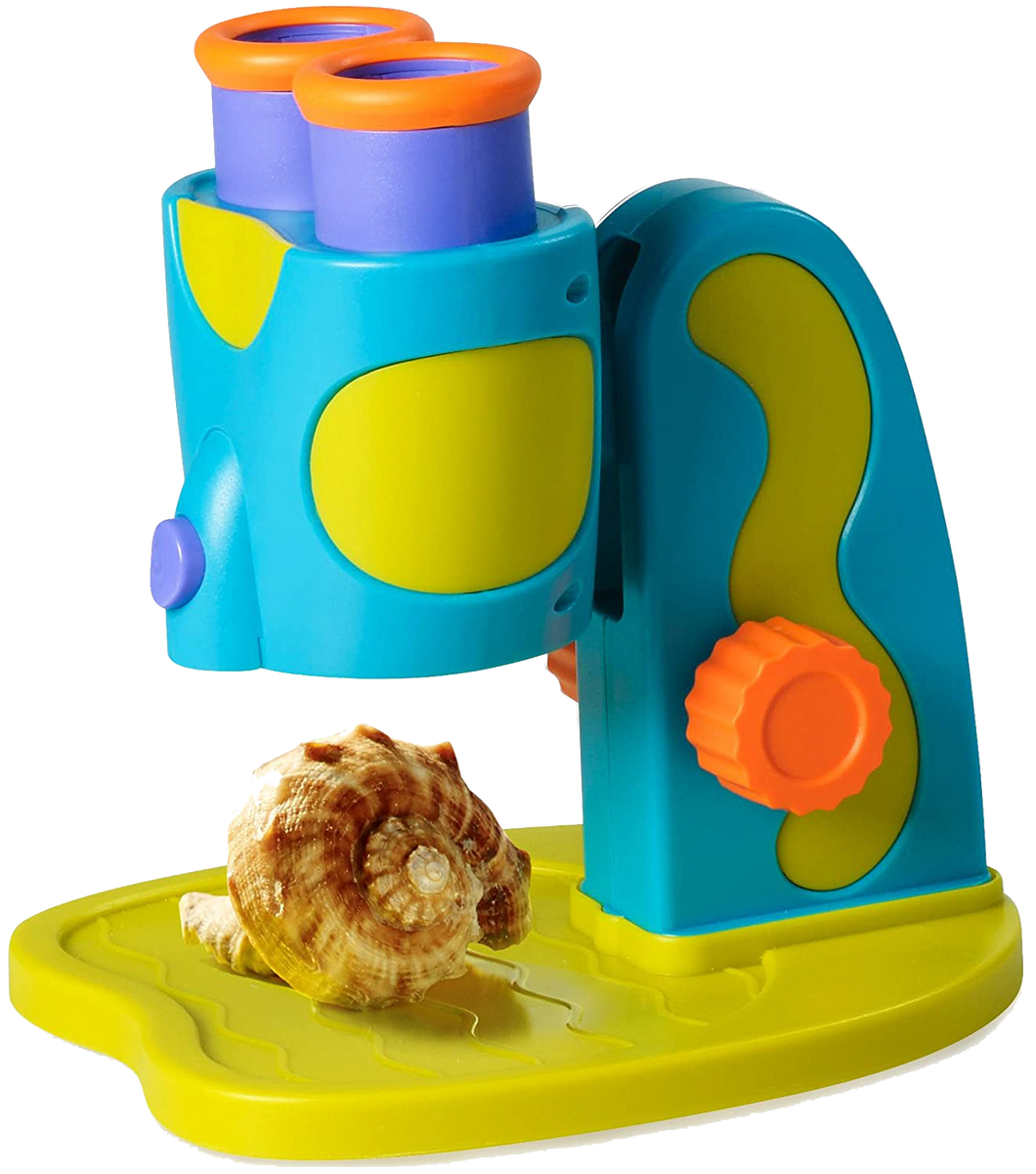 Does your child love science? Explore your world with My First Microscope.  Ignite the spark in every child! There is a light inside all of us that shines brightest when we are playing.  Specimin tray holds flat and 3D objects so your child can investigate all kinds of wonderful objects.
