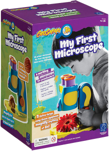 Does your child love science? Explore your world with My First Microscope.  Ignite the spark in every child! There is a light inside all of us that shines brightest when we are playing.  Specimin tray holds flat and 3D objects so your child can investigate all kinds of wonderful objects.