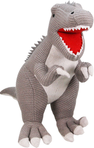 This wonderful knitted T-Rex Dinosaur is a wonderful addition to any little ones bedroom, they can cuddle this loveable creature whilst they sleep or pretend to roar at ther other toys! 