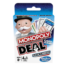 Load image into Gallery viewer, Monopoly is the much loved family board game, that you can now play where ever you go, Monopoly Deal is the fantastic travel game that everyone will love and it&#39;s now been made a lot simpler, the object of the game is to collect 3 property sets to win, use action cards to charge rent and make tricky deals.  
