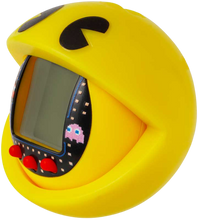 Load image into Gallery viewer, Tamagotchi - the Original Virtual Reality Pet in a Nano Pac-Man version. Feed it, play with it, check on its health. Raise your Tamagotchi from egg to adult and see which character you get - it all depends on how you take care of your pet. Includes two Pac-Man mini games. Includes a soft Pacman case for your tamagotchi.
