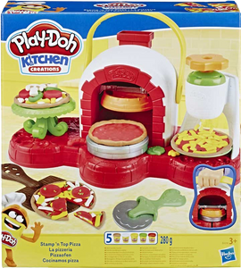 Girls and boys get to pretend they are making their very own pizza's with Play-Doh Stamp'N' Top Pizza maker! They can run their pizzeria and serve what they make to family and friends.