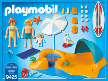 Load image into Gallery viewer, Playmobil Fun at the beach is great for boy and girls, your little one can pretend to be on a beach on a sunny day, playing in the sand and in the sea!
