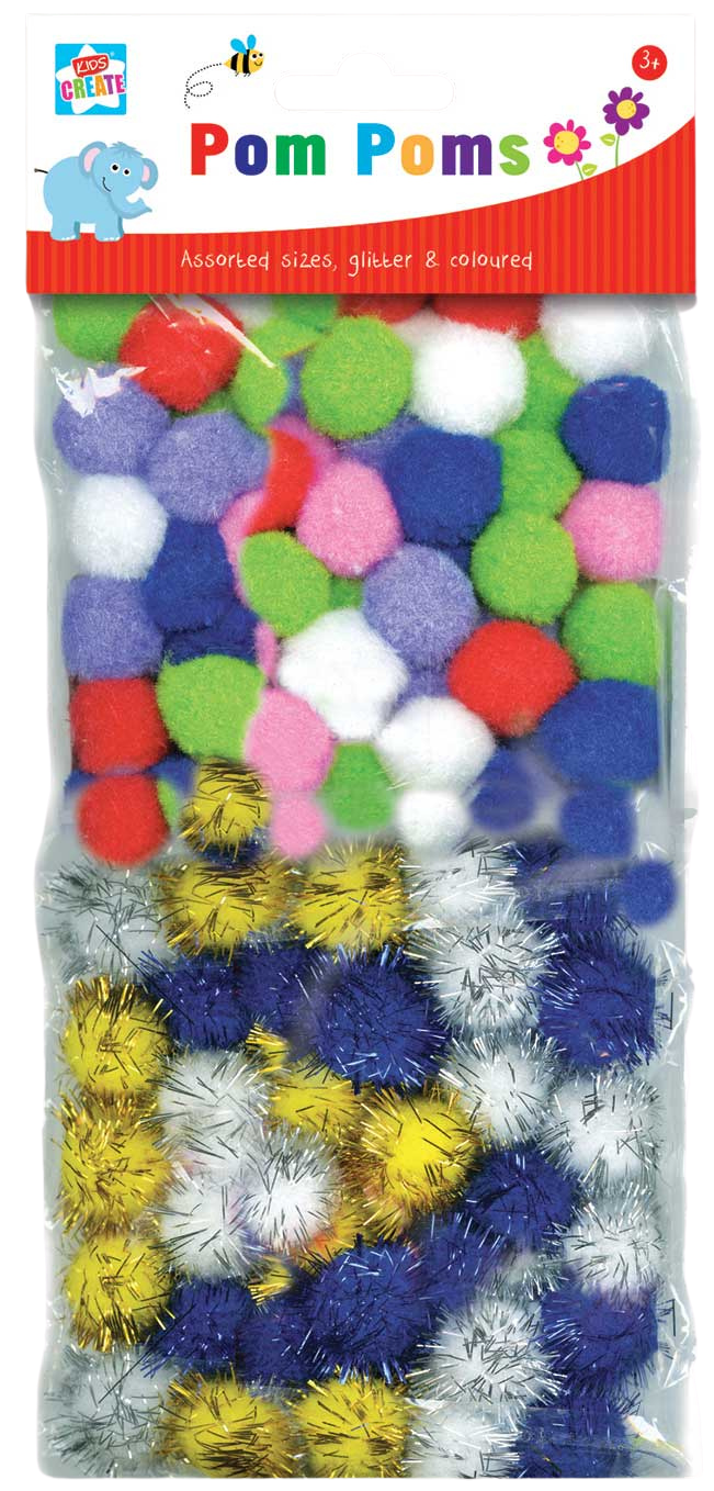 Is your child into arts & crafts? Then he/she will love these packs of pom poms, they come in assorted colours, some of the pom poms are even glittery which is great for the girls, they can be stuck with glue to cards for loved ones, fantastic for rainy day activities.  Your little ones will love to get creative with these fun pom poms.