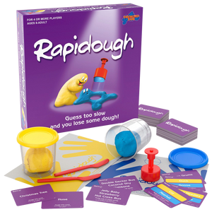 Guess too slow and you lose some dough! Rapidough is the original game of modelling charades.  There's never a dull moment as everyone plays at once - every round! Players take turns at modelling the card entries for their team mates.