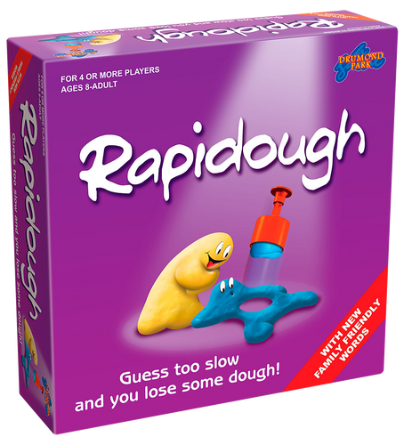 Guess too slow and you lose some dough! Rapidough is the original game of modelling charades.  There's never a dull moment as everyone plays at once - every round! Players take turns at modelling the card entries for their team mates.