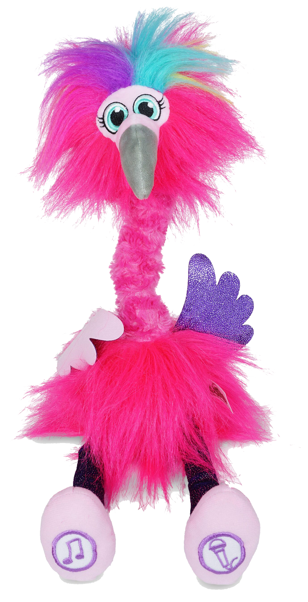 Flossi the Flamingo is the fantastically Sassi Flamingo that your little one will love to dance and sing with.  She dances and swirls when you press one of her feet.  Press and hold the other foot to talk to her, it will record your voice and she will talk back, so much fun for the whole family, your little one will be laughing their head off when they get to Floss with Flossi.