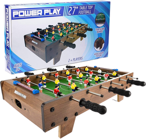 Do you know someone who loves football? Then this table top football is the perfect thing for them, it will be just like being in an arcade.  This high quality table top football game has a wood grain texture and painted team players.  Get ready to compete with friends and family.