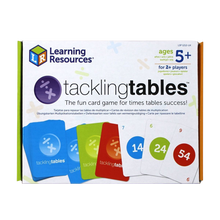 Load image into Gallery viewer, Tacklingtables is the fun card game that helps children quickly learn their times tables &#39;off by heart&#39;, and as children progress, the number of tables they must learn reduces!  Developed by teachers and widely used in classrooms, these colour coded cards ensure that children learn their tables as well as the corresponding division facts.
