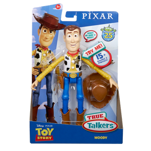 Woody is brought to life! This fantastic loveable Pixar character has 15+sounds and phrases for your little ones to enjoy and pretend they are to in the movie Toy Story! Re-live your favourite movie moments with this fully articulated talking figure!
