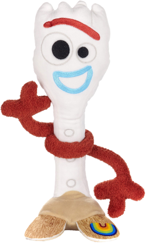 Forky the fantastic well known and lovable character from Toy Story 4, will be every child's best friend! Your little one will want to take this great plush toy with them where ever they go.  Even the box that it comes in is fun, with door hangings to cut out on the back!